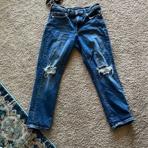 Mid rise straight jeans